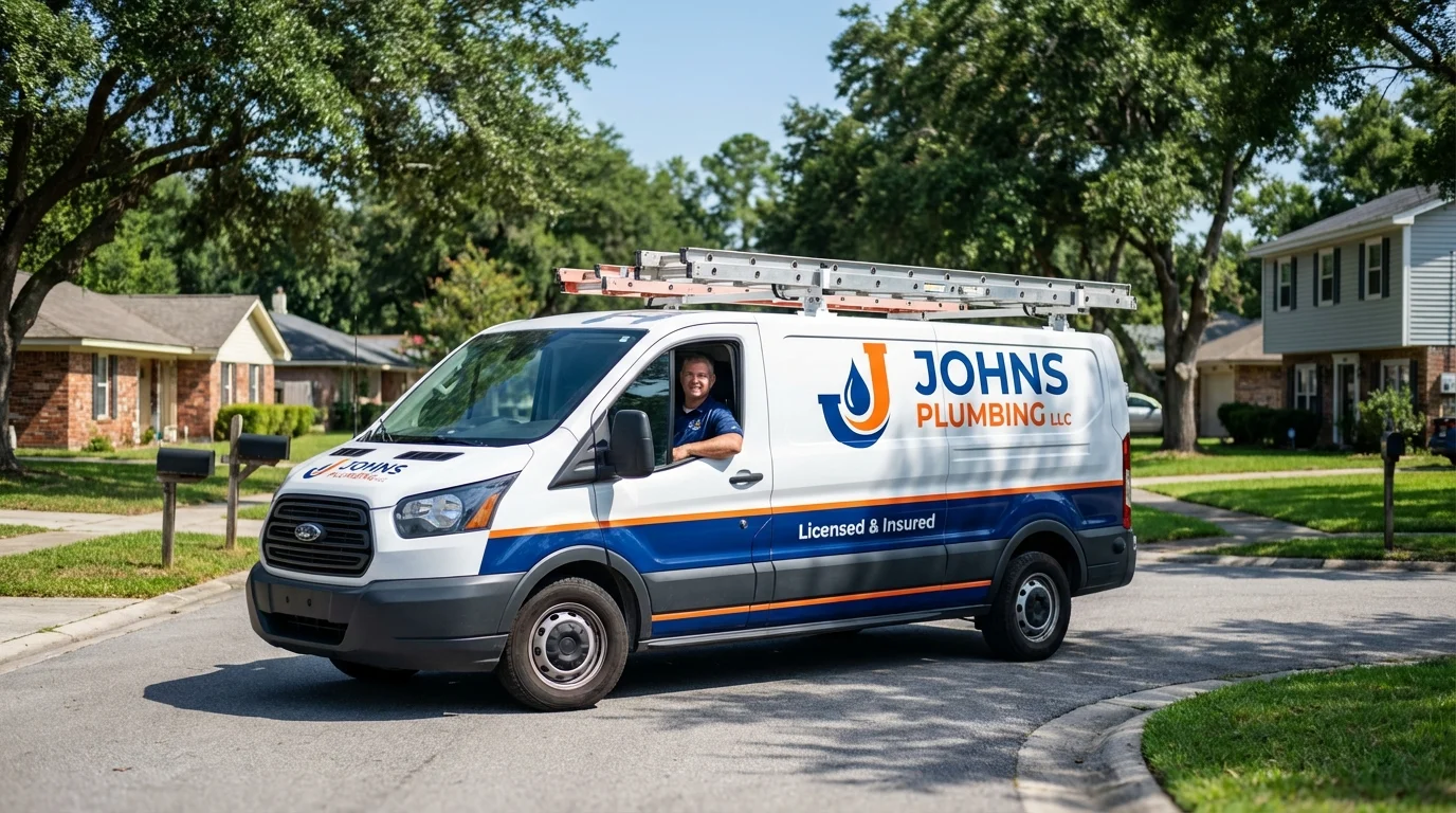 Johns Plumbing LLC service van in Lorain, OH