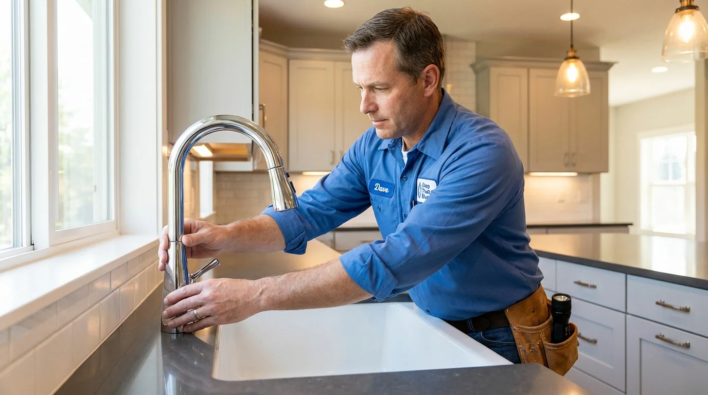 Kitchen faucet installation by Johns Plumbing LLC in Lorain