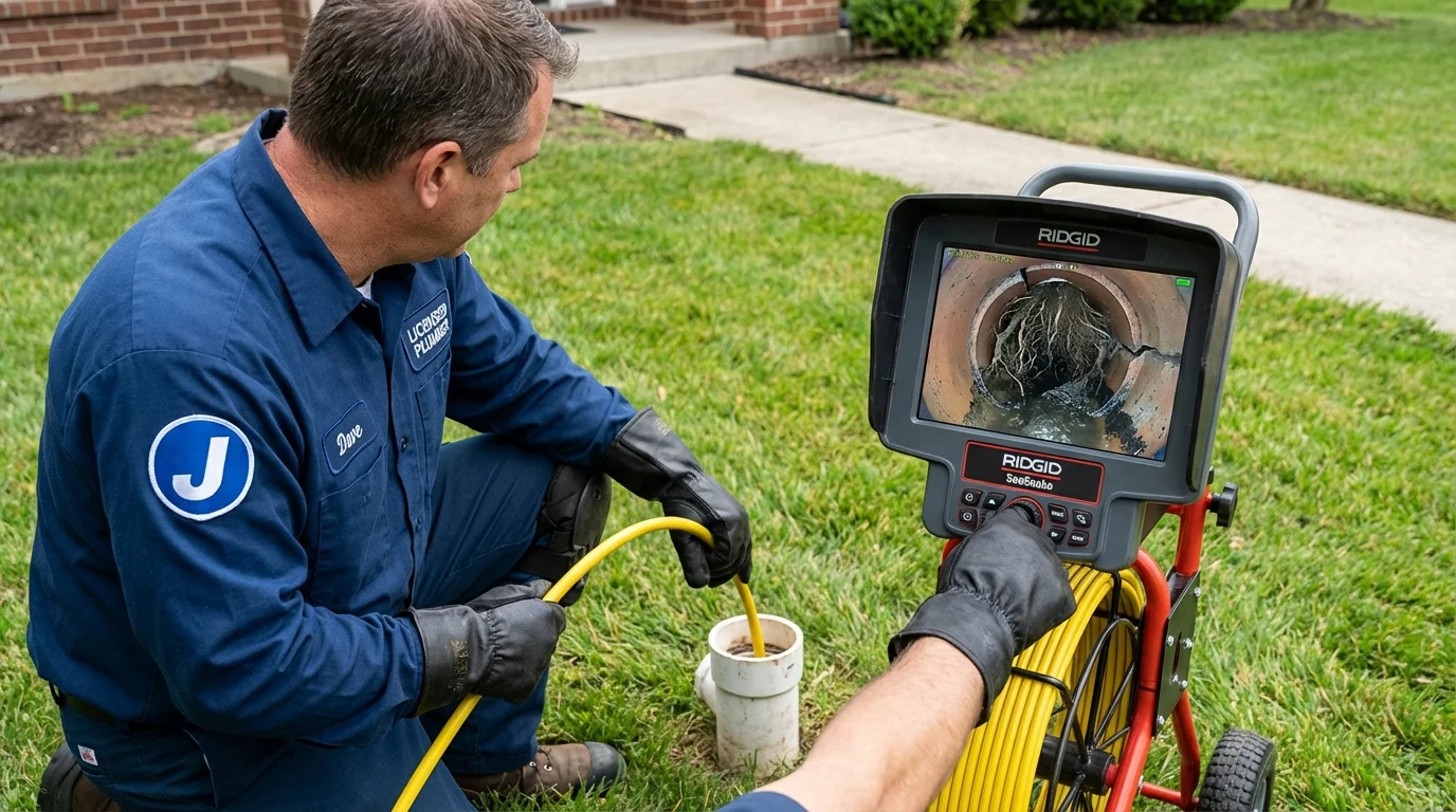 Sewer camera inspection being performed by Johns Plumbing LLC in Lorain